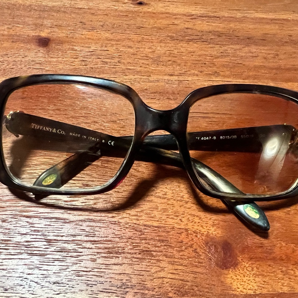 Authentic Tiffany & Co. Brown Sunglasses with Gold Crystal Butterfly Accen - Picture 4 of 7